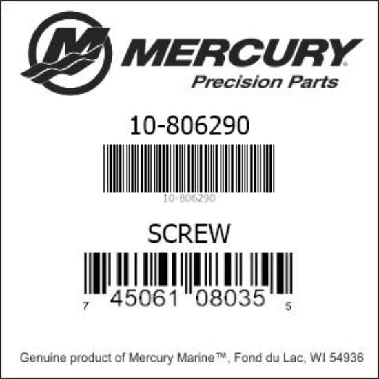 MERCURY 10-806290 ANODE SCREW