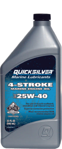 QUICKSILVER 92-8M0078619 25W40 4 STROKE OIL QT