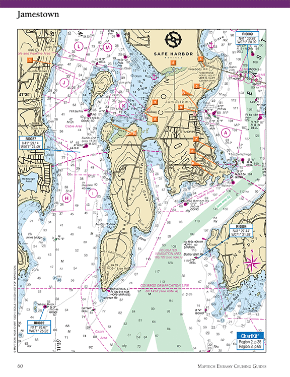 MAPTECH CGNEC-17 EMBASSY CRUISING GUIDE NEW ENGLAND COAST 17TH EDITION
