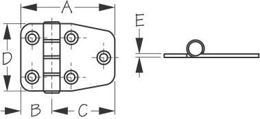 SEADOG 201510-1 SHORT SIDE DOOR HINGE