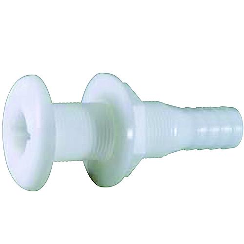 ATTWOOD 3873-3 WHITE PLASTIC THRU-HULL FITTING - 3/4" INNER DIAMETER