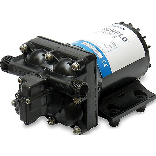 Shurflo 4138-111-E65 Aqua King II Black 55 PSI 3 GPM Automatic Fresh Water Pump 8 1/8" x 5" x 4 1/8"