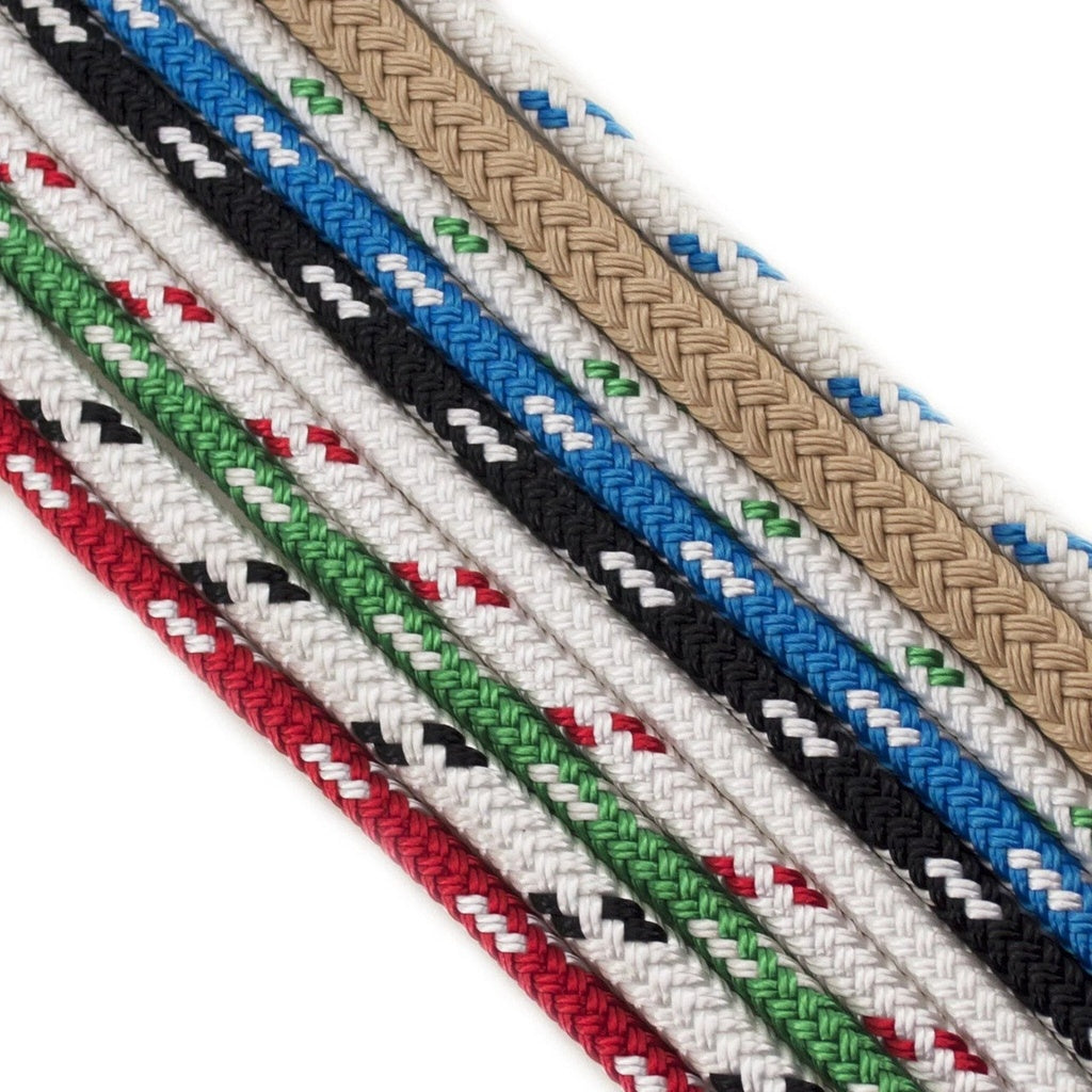 1/4IN NOVABRAID XLE DOUBLEBRAID LOW STRETCH WHITE/BLUE FLECK (SOLD BY THE FOOT)
