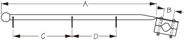 SEADOG 327120-1 FLAG POLE & MOUNT 15-1/2IN 7/8IN-1IN RAILING