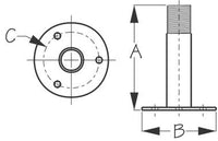 SEA DOG 329515 FIXED ANTENNA BASE 4 1/2" HIGH