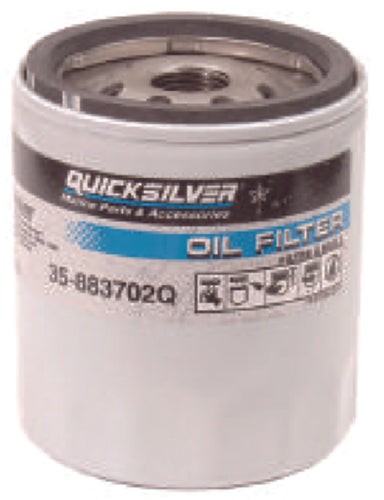 Quicksilver 35-883702Q Oil Filter For MCM V-6 Models Without Remote Oil Filter, Fits 4.3L GM