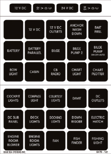 BLUE SEA 4216 BSS LABEL KIT BLACK 60 COUNT