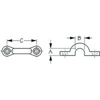 SEADOG 081205-1 SS PAD EYE 3/8"