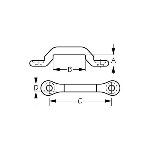 SEADOG 081261-1 TIE DOWN EYE STRAPS S.S. 1 PAIR PER PACK