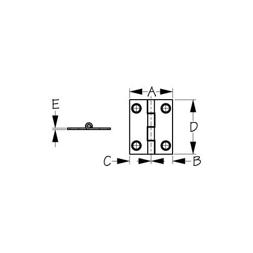 SEADOG 201070-1 STAINLESS BUTT HINGE 1 1/4