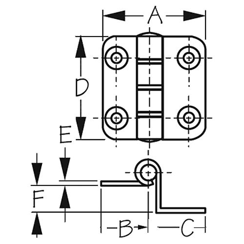 SEADOG 201590-1 STAINLESS STEEL OFFSET BUTT HINGE PR