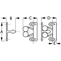 SEA DOG 227141-1 NYLON TWIN ROLLER DOOR CATCH