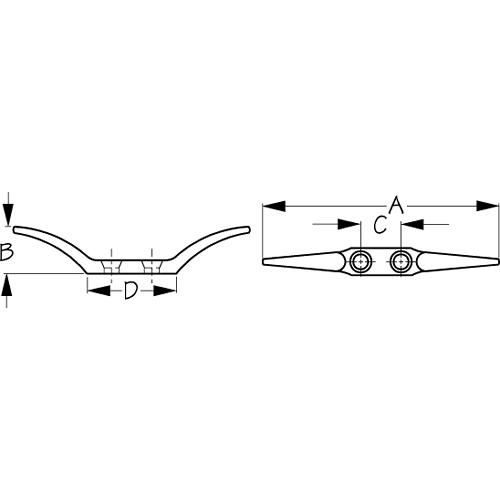 SEADOG 672110 BRASS LINE CLEAT 2-1/2"