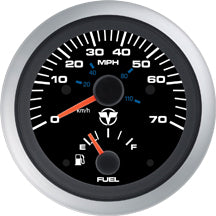 TOHATSU 3VU-72683-0 SPEEDOMETER 70MPH W/FUEL GAUGE BLK 72661P