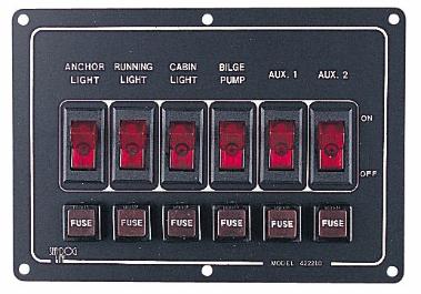 SEA DOG 422210-1 ALUMINUM HORIZONTAL ROCKER 6 SWITCH PANEL