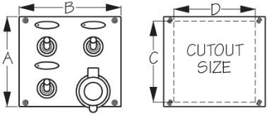 SEA DOG 424623-1 3 SWITCH LED LIT PANEL WITH 12V POWER SOCKET