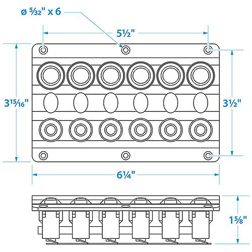 Seachoice 12331 12V LED 6 SWITCH PANEL