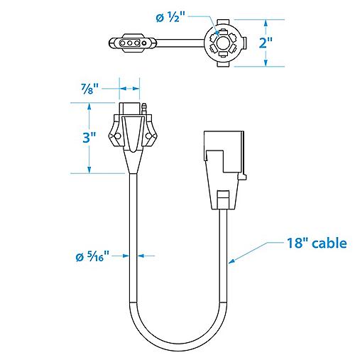 SEACHOICE 13811 7-4 TRAILER LIGHT PLUG ADAPTER