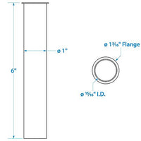 SEACHOICE 19111 DRAIN TUBE 1 X 6 BRASS