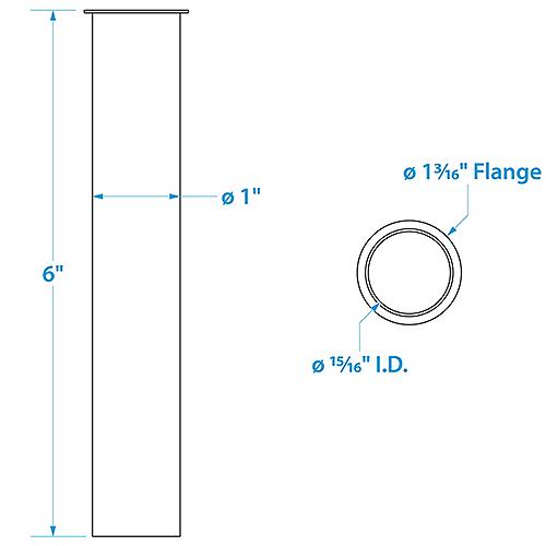 SEACHOICE 19111 DRAIN TUBE 1 X 6 BRASS