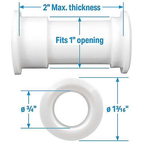 SEACHOICE 19121 DRAIN TUBE 3/4IN TO 2 1/2IN