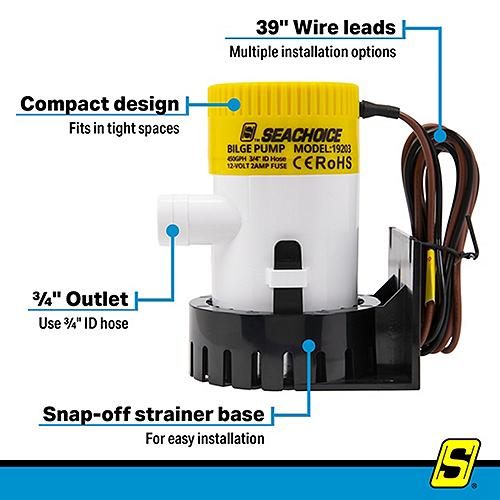 SEACHOICE 19203 450 GPH BILGE PUMP