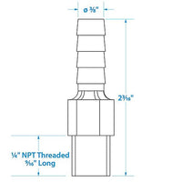 SEACHOICE 20991 ANTI-SYPHON VALVE 1/4NPTX3/8
