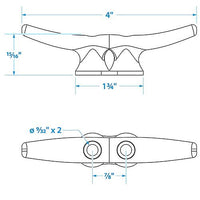SEACHOICE 30580 4IN  DOCK CLEATS