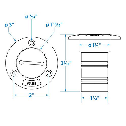 SEACHOICE 32281 WASTE DECK FILL PLATE SS