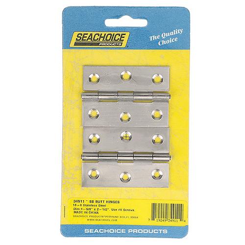 SEACHOICE 34911 SS BUTT HINGES 1-5/8 X 2-1/2