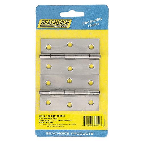SEACHOICE 34921 BUTT HINGE SS 2 X 3   2PK