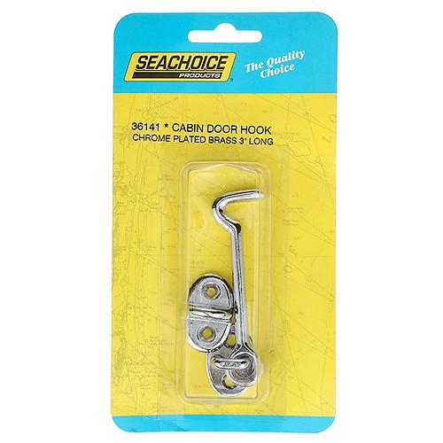 SEACHOICE 36141 3IN CABIN DOOR HOOK CHROME/BRASS