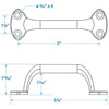 SEACHOICE 37501 6IN TRANSOM HANDLE CHROME ZINC