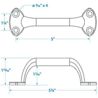 SEACHOICE 37501 6IN TRANSOM HANDLE CHROME ZINC