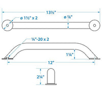 SEACHOICE 38301 SS 12IN HANDRAIL