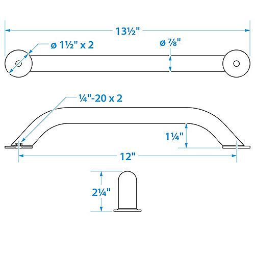 SEACHOICE 38301 SS 12IN HANDRAIL