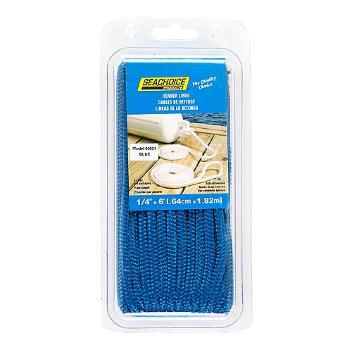 SEACHOICE 40831 1/4IN X 6FT BLUE FENDER LINES 2PK