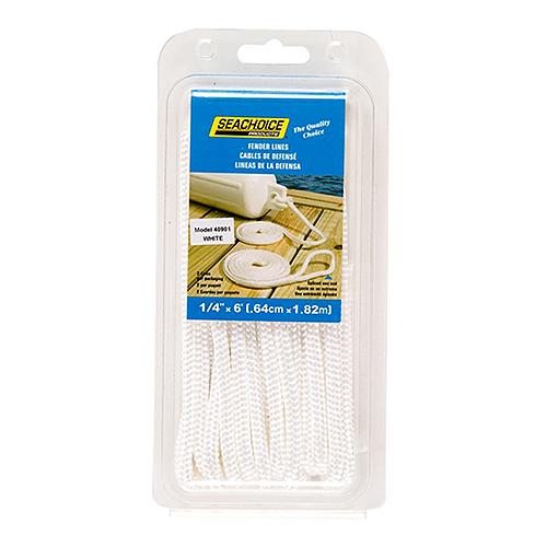 SEACHOICE 40901 1/4 X 6 FENDER LINE WHITE