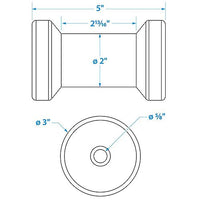 SEACHOICE 56190 5IN SPOOL ROLLER 5/8 SHAFT