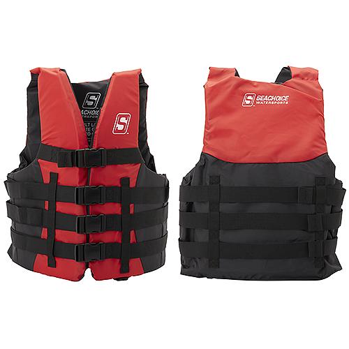SEACHOICE 85383 4-BELT SKI VEST RED S/M