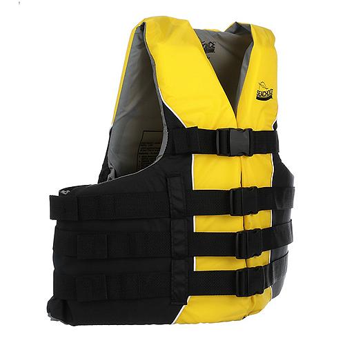 SEACHOICE 86420 BLACK/YEL 4 BELT VEST LG/XL