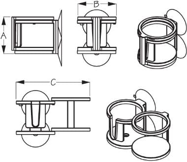 SEA DOG 588510-1 DRINK HOLDER SINGLE/DUAL W/SUCTION CUPS