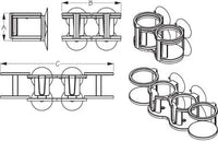 SEA DOG 588520-1 DRINK HOLDER DUAL/QUAD W/SUCTION CUPS