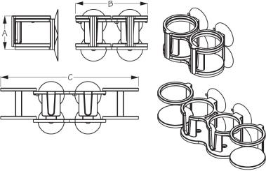 SEA DOG 588520-1 DRINK HOLDER DUAL/QUAD W/SUCTION CUPS