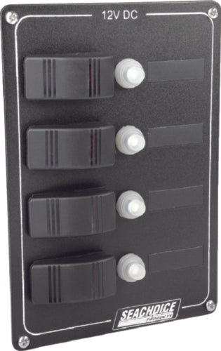 SEACHOICE 12491 12V Breaker Panel With Rocker Switches