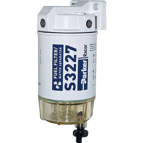 RACOR 320RRAC01 10 MICRON GAS SPIN-ON FUEL/WATER SEPERATOR WITH CLEAR BOWL FOR OUTBOARDS