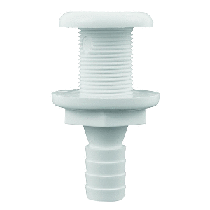 ATTWOOD WHITE PLASTIC THRU-HULL FITTING - FITS 5/8" INNER DIAMETER HOSE