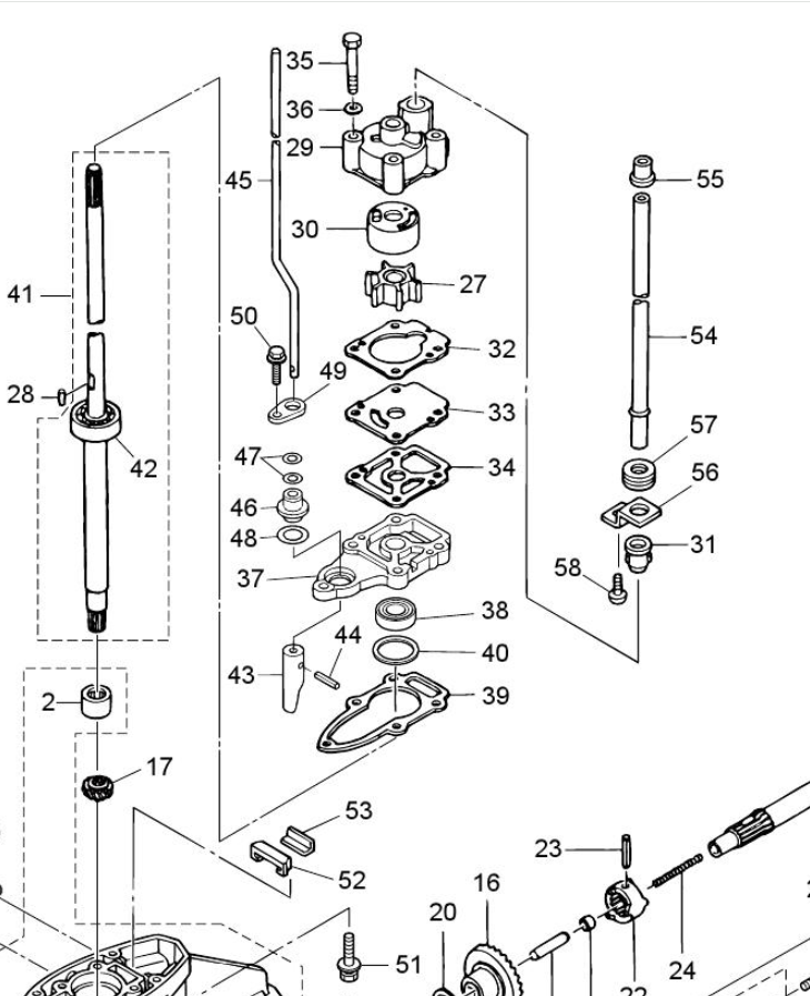 TOHATSU 3UA-65017-0 PUMP CASE ( LOWER)