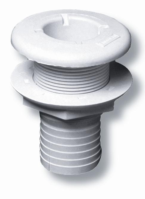 FORESPAR 906030 THRU HULL MUSHROOM 1 1/2IN HOSE BARB WHITE MARELON