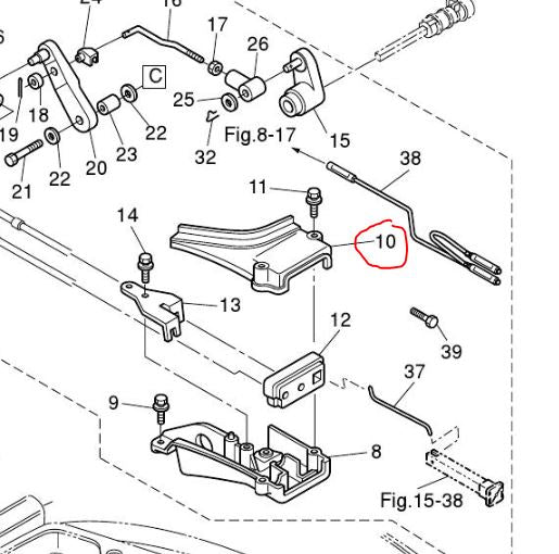 TOHATSU 3R3-67483-1 COVER, REMOTE CONTROL BRACKET